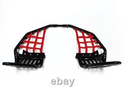 Nerfbar for Yamaha Raptor YFM 700 R with Red Heel Guards and Nets.