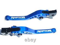 Yamaha YFM 700 Raptor 2000-2006 Short Blue Brake and Clutch Levers Set Engraved