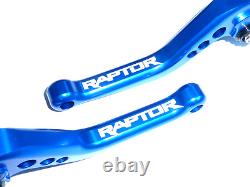 Yamaha YFM 700 Raptor 2000-2006 Short Blue Brake and Clutch Levers Set Engraved