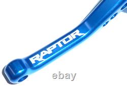 Yamaha YFM 700 Raptor 2007-2017 Blue Short Brake and Clutch Lever Set Engraved