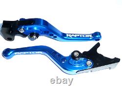 Yamaha YFM 700 Raptor 2007-2017 Blue Short Brake and Clutch Lever Set Engraved