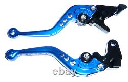 Yamaha YFM 700 Raptor 2007-2017 Blue Short Brake and Clutch Lever Set Engraved