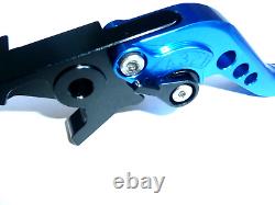 Yamaha YFM 700 Raptor 2007-2017 Blue Short Brake and Clutch Lever Set Engraved