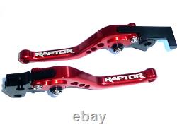 Yamaha YFM 700 Raptor 2007-2017 Red Brake and Clutch Lever Set Engraved