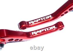 Yamaha YFM 700 Raptor 2007-2017 Red Brake and Clutch Lever Set Engraved