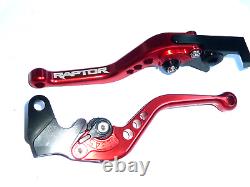 Yamaha YFM 700 Raptor 2007-2017 Red Brake and Clutch Lever Set Engraved