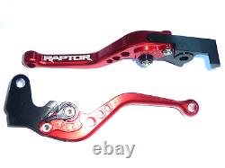 Yamaha YFM 700 Raptor 2007-2017 Red Brake and Clutch Lever Set Engraved