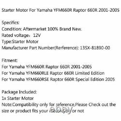 Moteur démarreur Pour Yamaha YFM660RSE Raptor 660R Special Edition 2005 FD